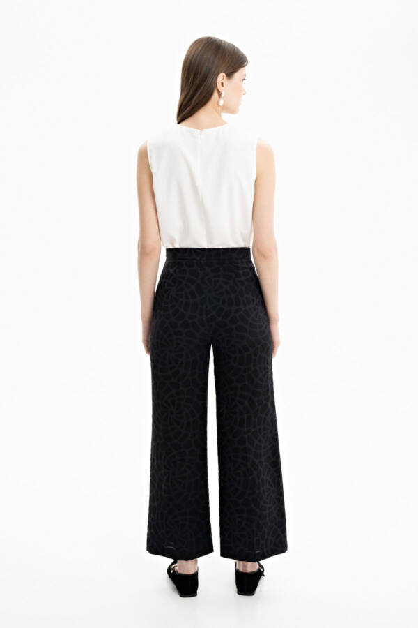 3138111 Self-Textured Fabric Trousers - 3