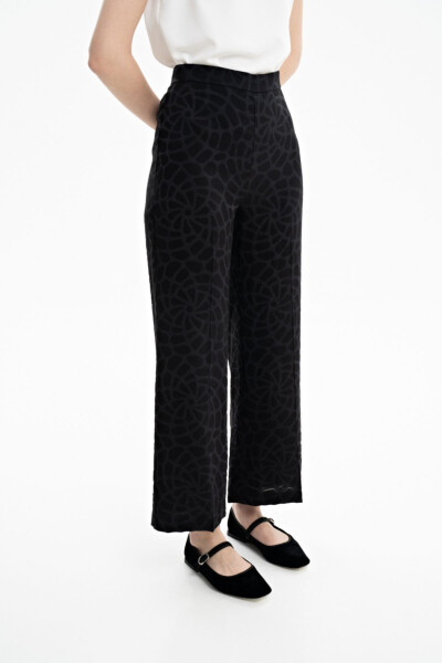3138111 Self-Textured Fabric Trousers - 5