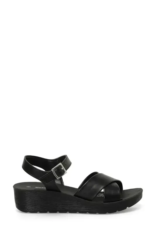 315560.Z 4FX Black Women's Wedge Heel Sandal-Black - POLARIS