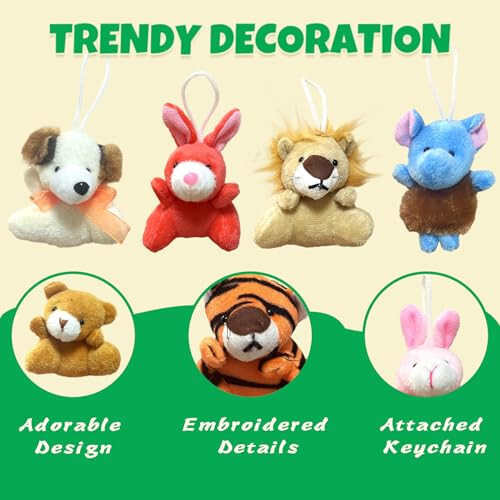 32 dona Mini Peluş Hayvonlar O'yinchoq To'plami Assortimenti Ommavi To'ldirilgan Kalit uzuklar Partiya Sovg'alari Bolalar uchun Kichik Hayvonlar Bezaklari O'yinchoqlar Pasxa Karnaval Mukofotlari Rojdestvo Tug'ilgan Kun Goodie Bag To'ldirgichlar - 1
