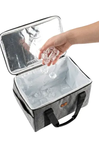 32 Lt Cooler Bag Thermos Camping Picnic Hot And Cold Keeping Strap Insulated Thermal Bag Icebox - Metallic - 2