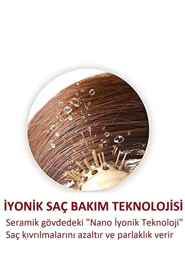 32 mm-Lom1142 Nano Technology Ceramic Ionic Thermal Hair Brush Natural Horsehair Bristles Professional - 4