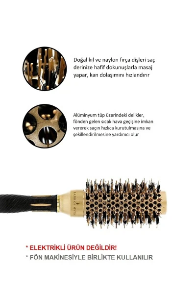 32 mm-Lom1142 Nano Technology Ceramic Ionic Thermal Hair Brush Natural Horsehair Bristles Professional - LAND OF MYTH (1)