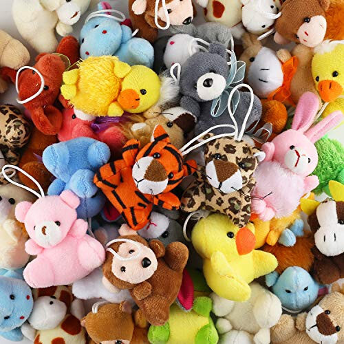 32 Piece Mini Plush Animal Toy Set, Cute Small Animals Plush Keychain Decoration for Themed Parties, Kindergarten Gift, Teacher Student Award, Goody Bags Filler for Boys Girls Child Kid Laxdacee - 44