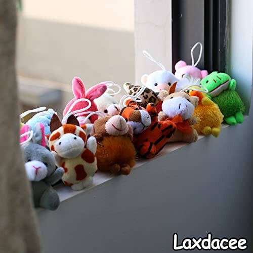 32 Piece Mini Plush Animal Toy Set, Cute Small Animals Plush Keychain Decoration for Themed Parties, Kindergarten Gift, Teacher Student Award, Goody Bags Filler for Boys Girls Child Kid Laxdacee - 41
