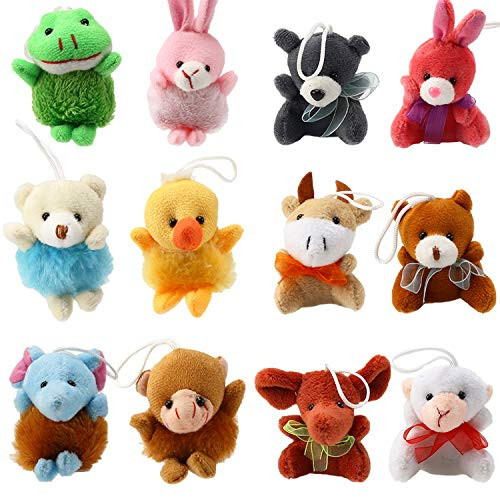 32 Piece Mini Plush Animal Toy Set, Cute Small Animals Plush Keychain Decoration for Themed Parties, Kindergarten Gift, Teacher Student Award, Goody Bags Filler for Boys Girls Child Kid Laxdacee - 26