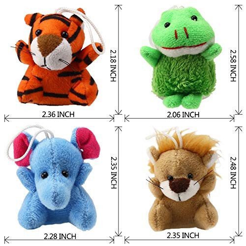 32 Piece Mini Plush Animal Toy Set, Cute Small Animals Plush Keychain Decoration for Themed Parties, Kindergarten Gift, Teacher Student Award, Goody Bags Filler for Boys Girls Child Kid Laxdacee - 4
