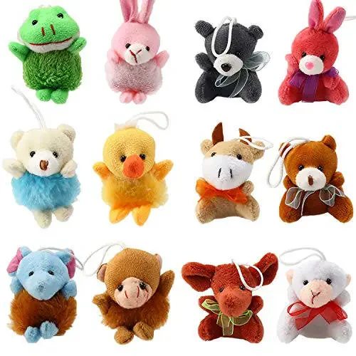 32 Piece Mini Plush Animal Toy Set, Cute Small Animals Plush Keychain Decoration for Themed Parties, Kindergarten Gift, Teacher Student Award, Goody Bags Filler for Boys Girls Child Kid Laxdacee - 19