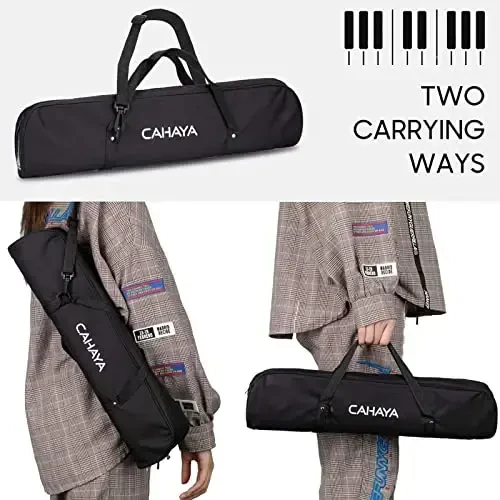 CAHAYA Melodica 32 Keys Double Tubes Mouthpiece Air Piano Keyboard Musical Instrument with Carrying Bag 32 Keys, Black, CY0050-1 - CAHAYA