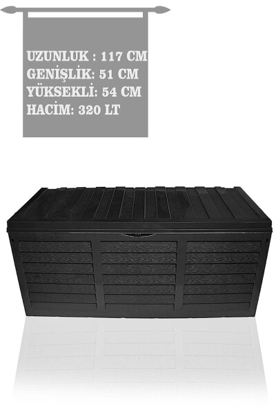 320 Litre Garden Storage Chest Balcony Storage Cabinet Wheeled Lidded Plastic Chest Bsa1 - 11