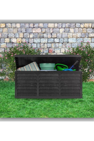 320 Litre Garden Storage Chest Balcony Storage Cabinet Wheeled Lidded Plastic Chest Bsa1 - 16