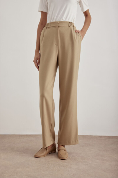 3223111 Flonel Yün Pantolon-Camel - AKER (1)