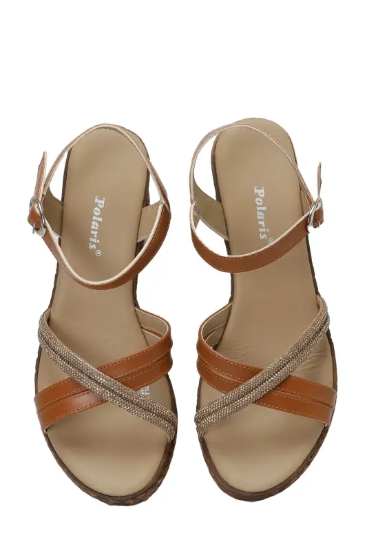 323155.Z 4FX Taba Kadın Dolgu Topuk Sandalet-Taba - 4