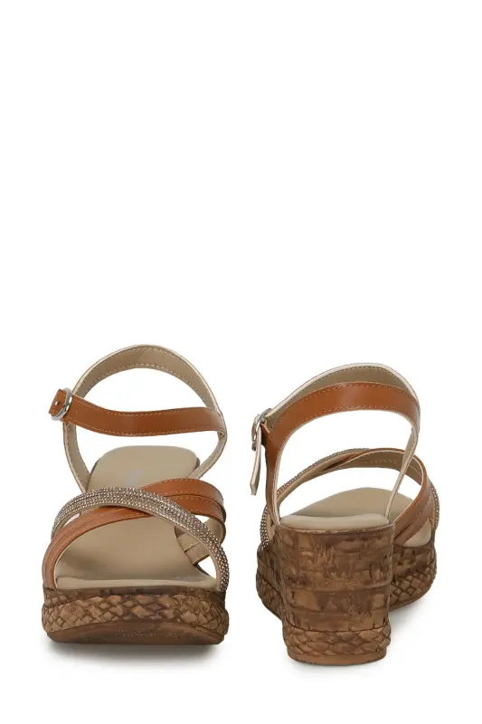 323155.Z 4FX Taba Kadın Dolgu Topuk Sandalet-Taba - 5