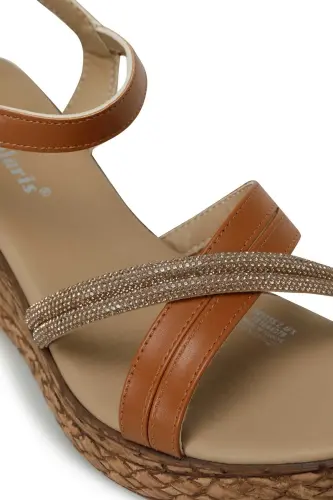 323155.Z 4FX Taba Kadın Dolgu Topuk Sandalet-Taba - 7