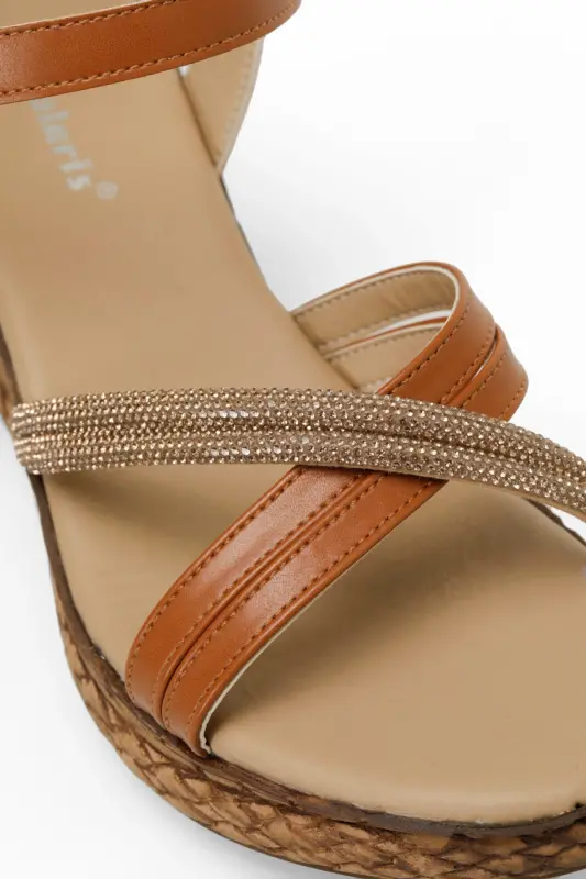 323155.Z 4FX Taba Kadın Dolgu Topuk Sandalet-Taba - 8