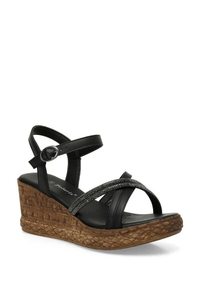 323155.Z 5FX Qora ayollar to'ldirilgan to'piq sandal - 2