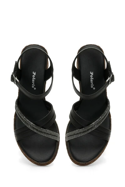 323155.Z 5FX Qora ayollar to'ldirilgan to'piq sandal - 4