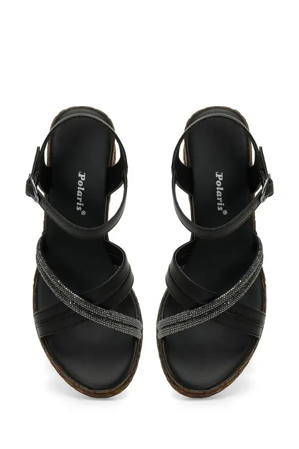 323155.Z 5FX Qora ayollar to'ldirilgan to'piq sandal - 4