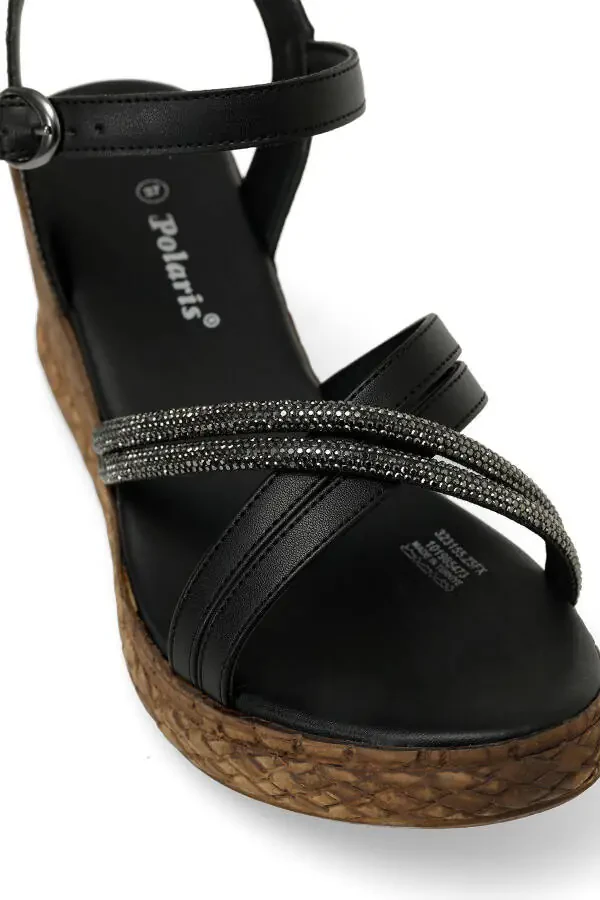 323155.Z 5FX Qora ayollar to'ldirilgan to'piq sandal - 7