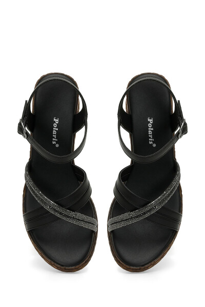 323155.Z 5FX Qora ayollar to'ldirilgan to'piq sandal - 4