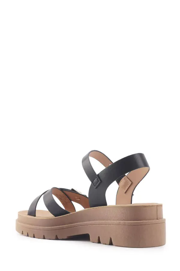 323622.Z 4FX Qora Ayollar Baland Taglik Sandal - 3