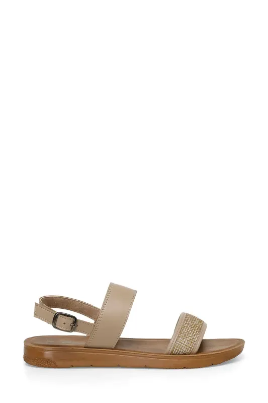 323688.z 4fx Bej Kadın Düz Sandalet-Bej - POLARIS