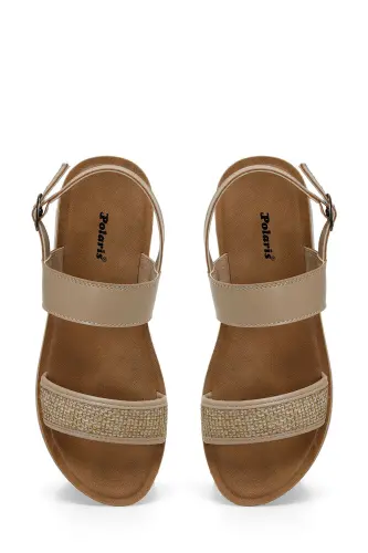 323688.z 4fx Bej Kadın Düz Sandalet-Bej - 4