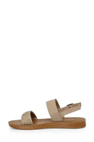 323688.z 4fx Bej Kadın Düz Sandalet-Bej - 3