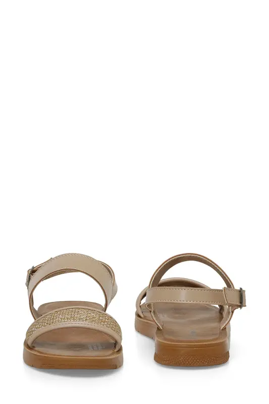 323688.z 4fx Bej Kadın Düz Sandalet-Bej - 5