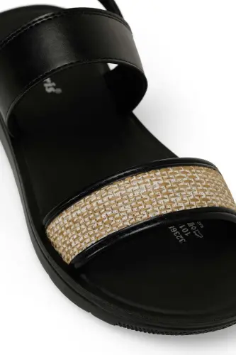 323688.Z 4FX Black Women's Flat Sandal-Black - 7