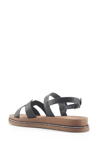 325093.Z 5FX Siyah Kadın Düz Sandalet-Siyah - 3