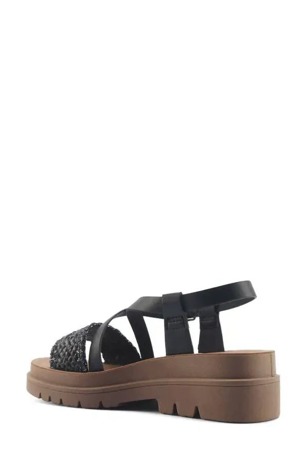 325607.Z 5FX Qora Ayollar Baland Taglik Sandal-Siya - 3