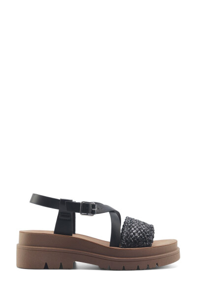 325607.Z 5FX Qora Ayollar Baland Taglik Sandal-Siya - POLARIS