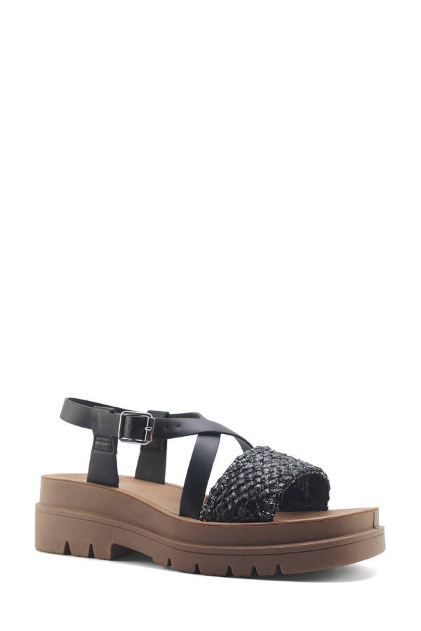 325607.Z 5FX Qora Ayollar Baland Taglik Sandal-Siya - 2
