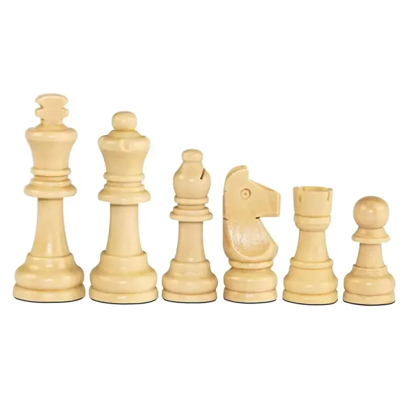 32Pcs Wooden Chess Pieces Only, Tournament Wood Chessmen with 2.2inches Chess Game Pieces Replacement of Missing Pieces - BQBQERT