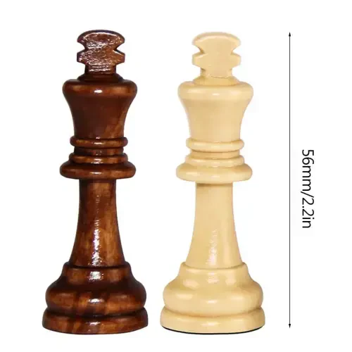 32Pcs Wooden Chess Pieces Only, Tournament Wood Chessmen with 2.2inches Chess Game Pieces Replacement of Missing Pieces - 9