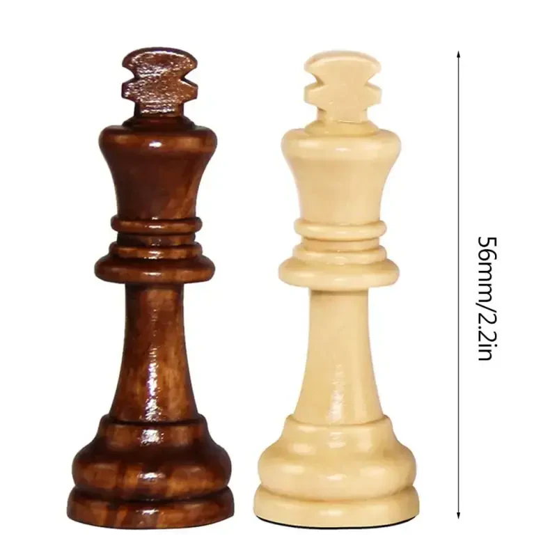 32Pcs Wooden Chess Pieces Only, Tournament Wood Chessmen with 2.2inches Chess Game Pieces Replacement of Missing Pieces - 9