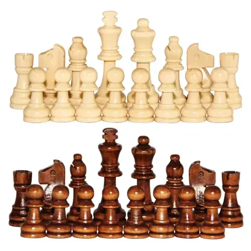 32Pcs Wooden Chess Pieces Only, Tournament Wood Chessmen with 2.2inches Chess Game Pieces Replacement of Missing Pieces - 10