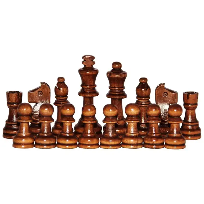 32Pcs Wooden Chess Pieces Only, Tournament Wood Chessmen with 2.2inches Chess Game Pieces Replacement of Missing Pieces - 11