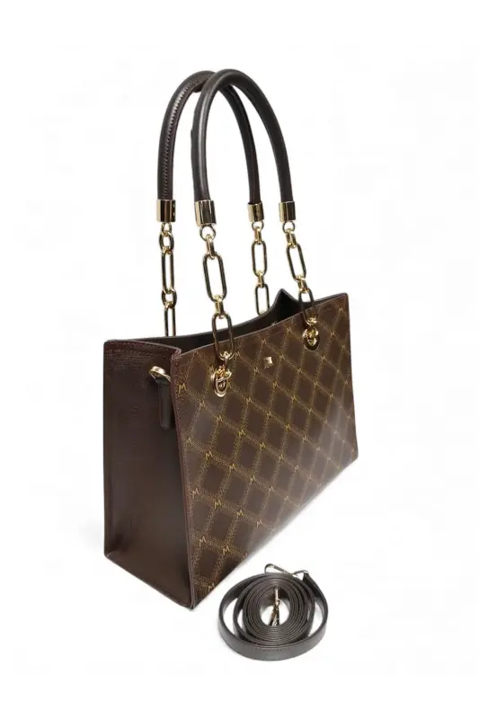 32x23x12cm Kadın Omuz Çantası 100110497-Kahverengi - 4