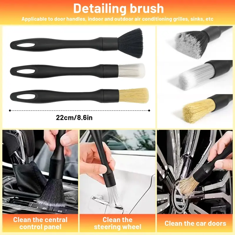 28 Pcs Car Cleaning Tools Kit, Car Detailing Kit, Car Detailing Brush Set with Foam Gun, Auto Drill Brush Set Pro Car Wash Kit for Car Interior & Exterior, Wheel, Dashboard - 2