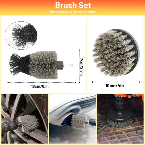 33 Pcs Car Cleaning Tools Kit, Car Detailing Kit, Car Detailing Brush Set with Foam Gun, Auto Drill Brush Set Pro Car Wash Kit for Car Interior & Exterior, Wheel, Dashboard - 6