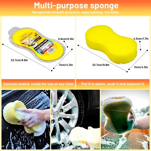 33 Pcs Car Cleaning Tools Kit, Car Detailing Kit, Car Detailing Brush Set with Foam Gun, Auto Drill Brush Set Pro Car Wash Kit for Car Interior & Exterior, Wheel, Dashboard - 8