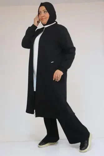 33096 Katta Hajmli Fermuarli Uch Ip Kapalak - Qora - BÜYÜKBEDENIZ (1)