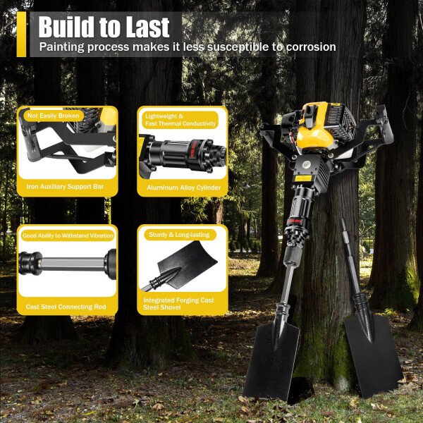 33CC Gas-Powered Excavator Garden Tree Digger Shovel Digging Machine 2 Stroke - 7