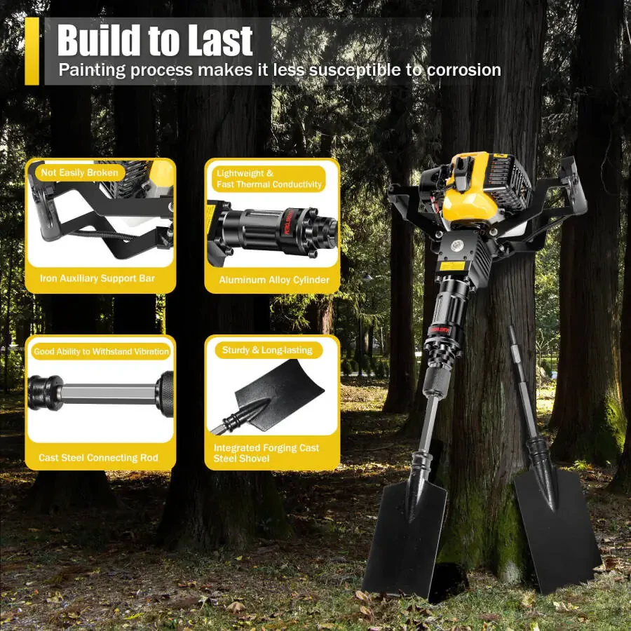 33CC Gas-Powered Excavator Garden Tree Digger Shovel Digging Machine 2 Stroke - 7