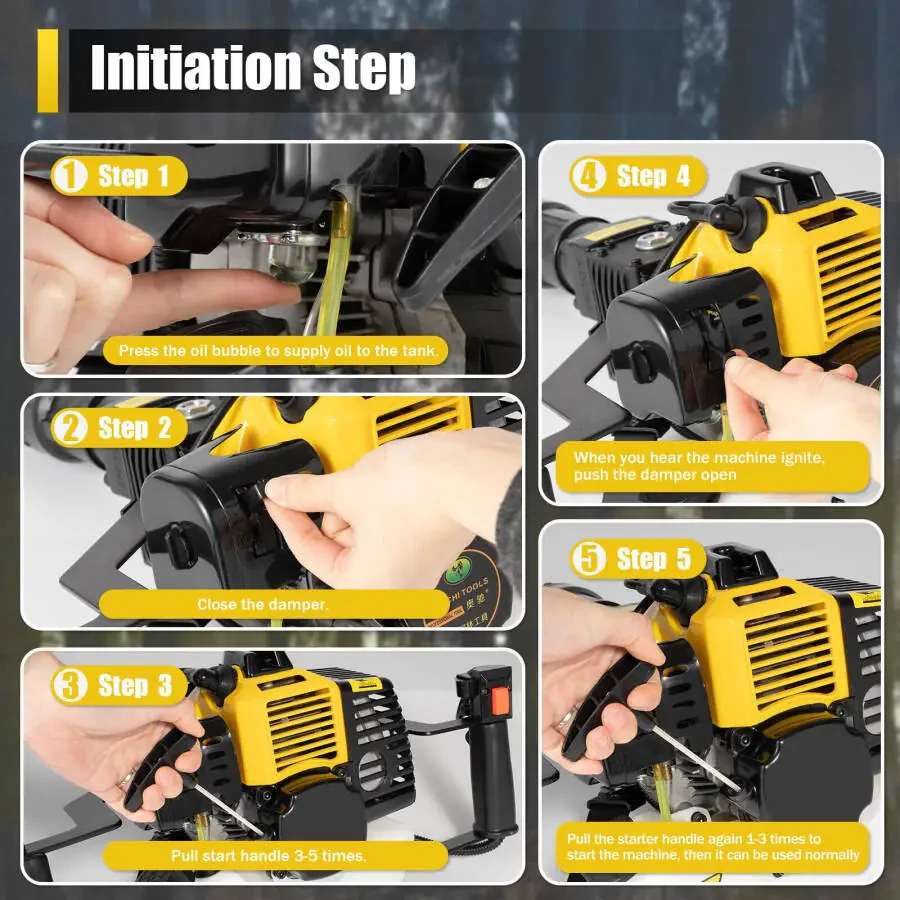 33CC Gas-Powered Excavator Garden Tree Digger Shovel Digging Machine 2 Stroke - 9