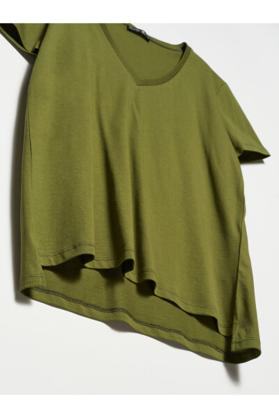 3470 V Neck Basic T-shirt - Khaki 