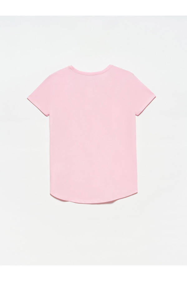 3471 Bisiklet Yaka Basic T-shirt-açık Pembe - Açık Pembe - 2